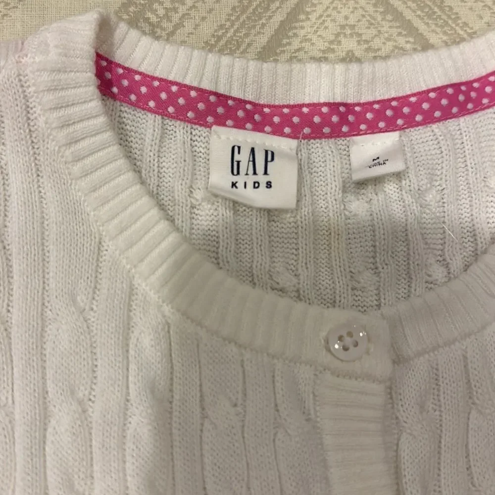 Gap Kids White Cable Knit Cardigan Sweater